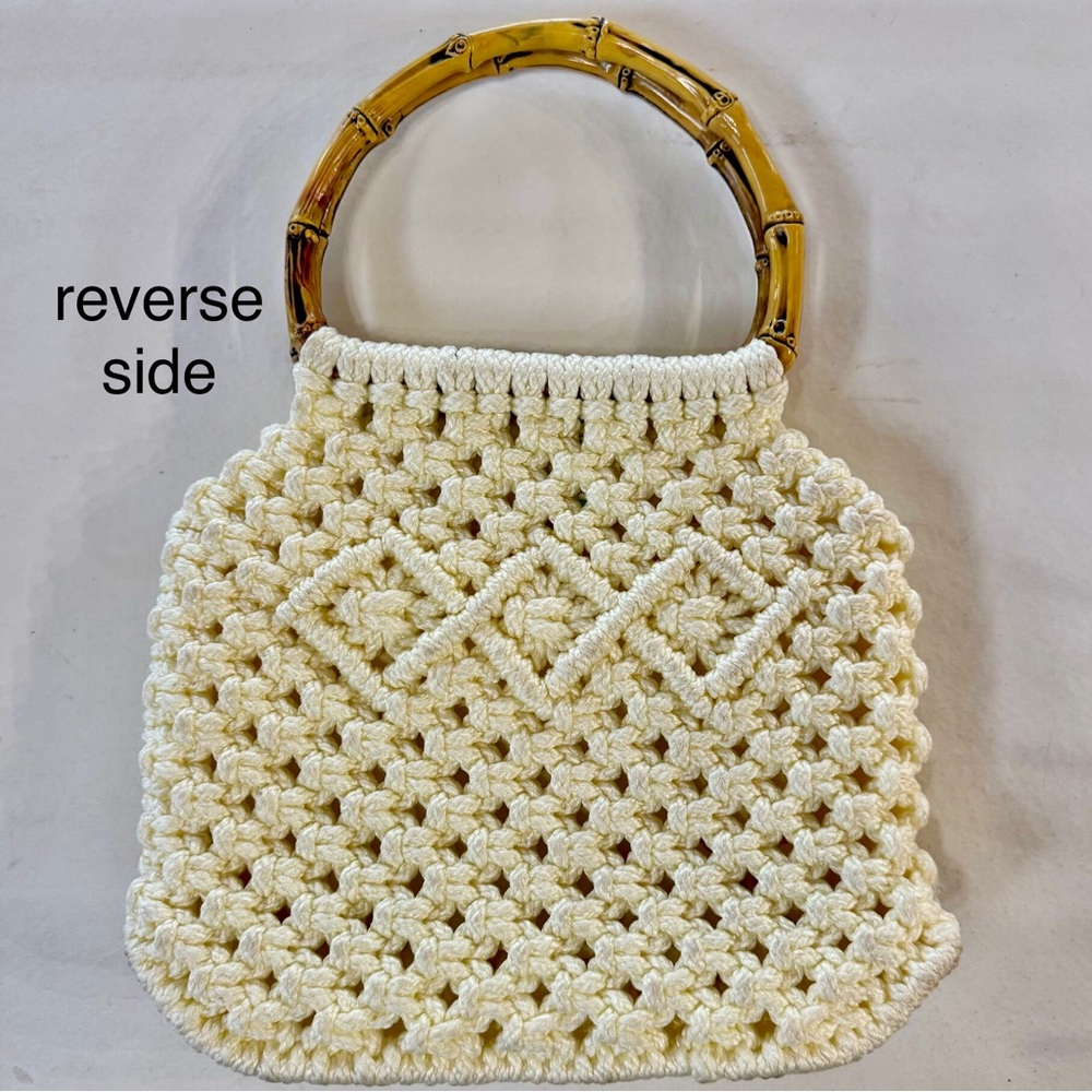 ‘60s Replica Hand-Knotted Macramé Lined Handbag - Picture 4 of 14
